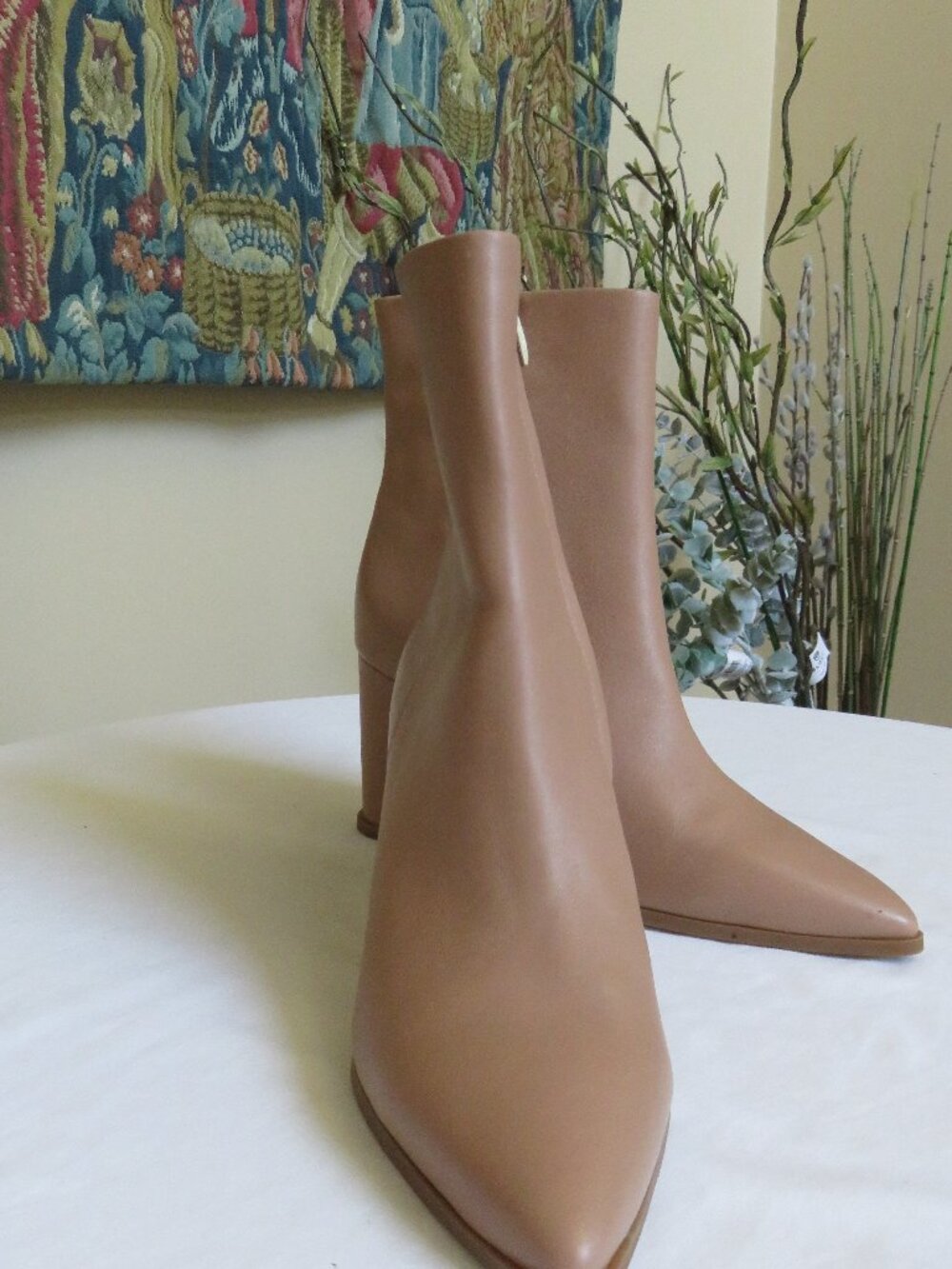 Nordstrom wedge leather ankle boots 8.5 NWT